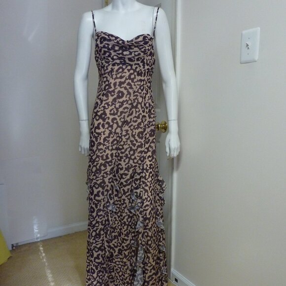 Nicholas Kamila Leopard Print Ruffle Maxi Dress - Picture 2 of 7